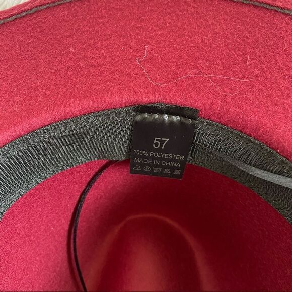NEW Marcus Adler burgundy felt with gold ribbon chain dented fedora hat main image 8